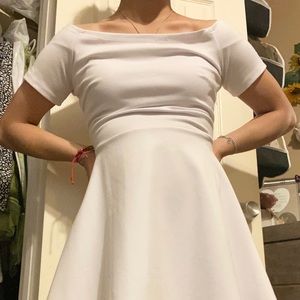 White long dress. Long from the back and short from the front! Size: S